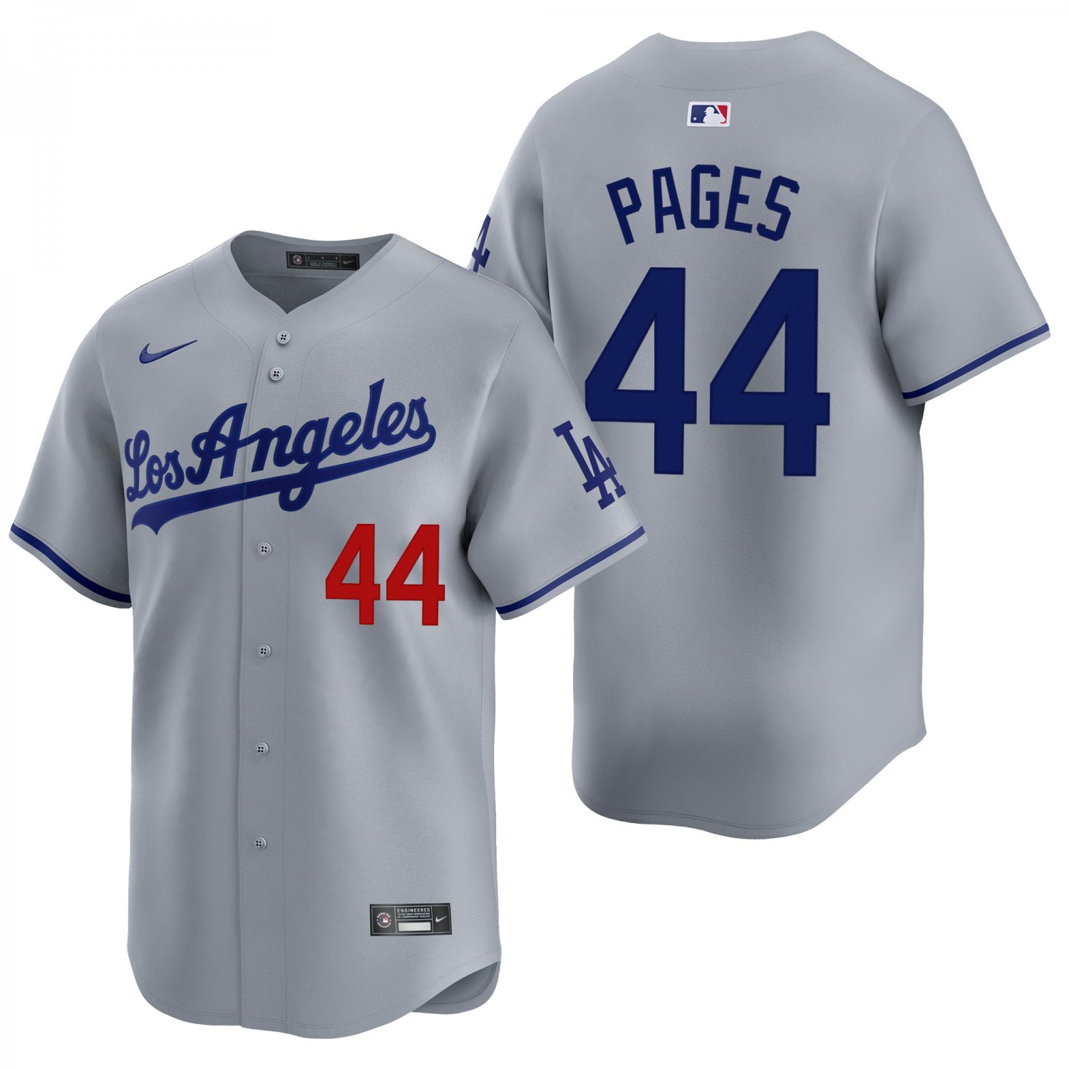 Los Angeles Dodgers #44 Andy Pages Gray Men's & Youth Stitched Jersey