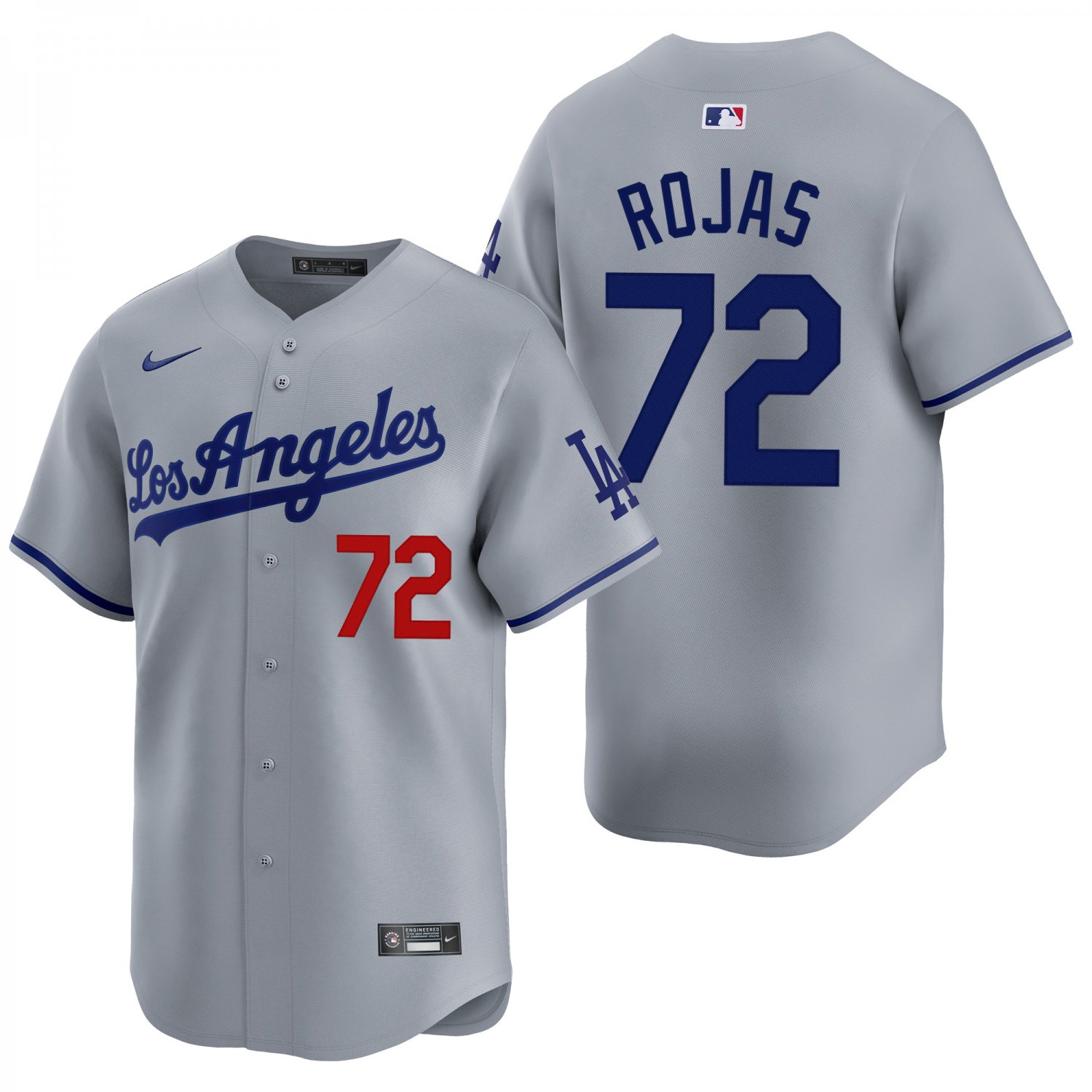Los Angeles Dodgers #72 Miguel Rojas Gray Men's & Youth Stitched Jersey