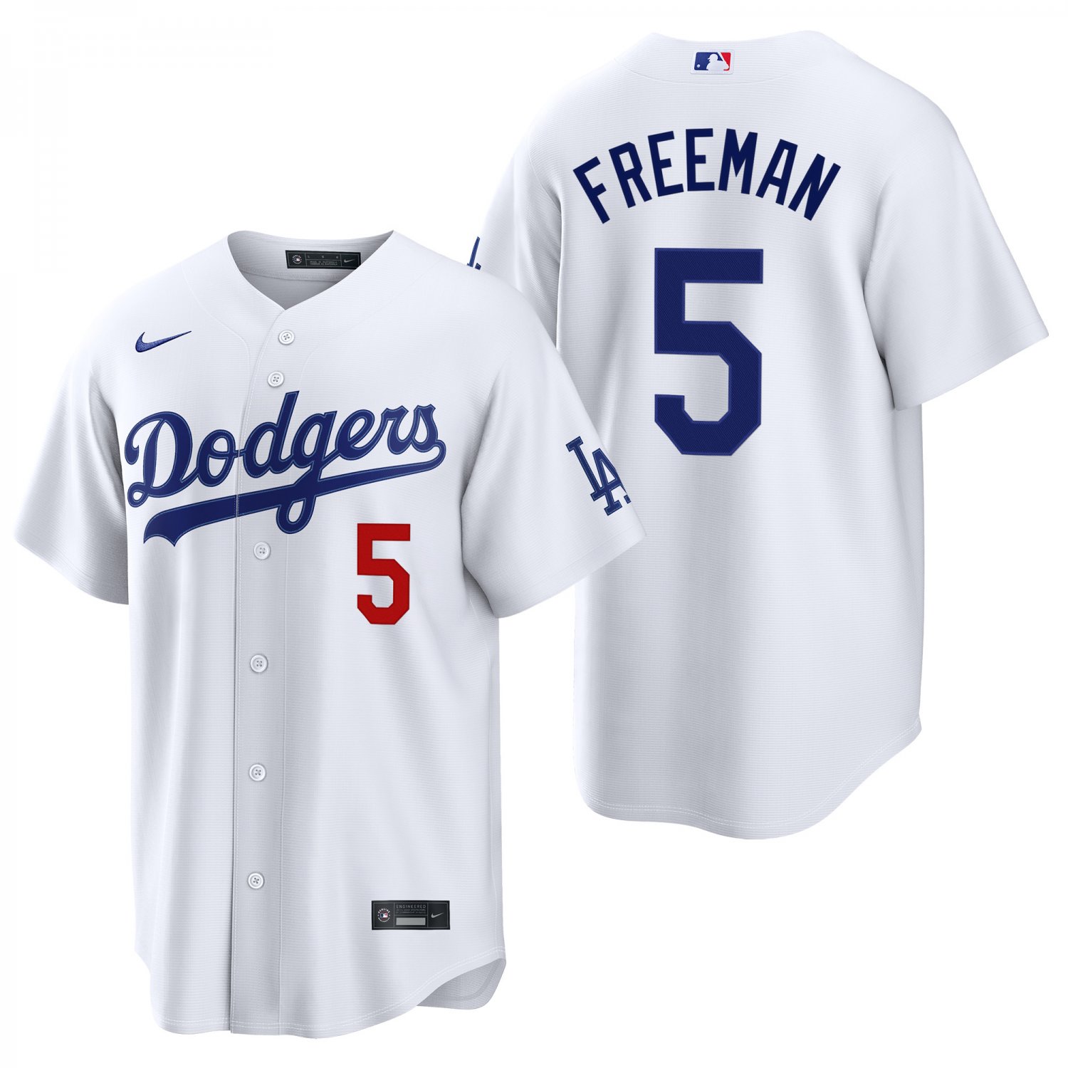Los Angeles Dodgers #5 Freddie Freeman White Men's & Youth Stitched Jersey