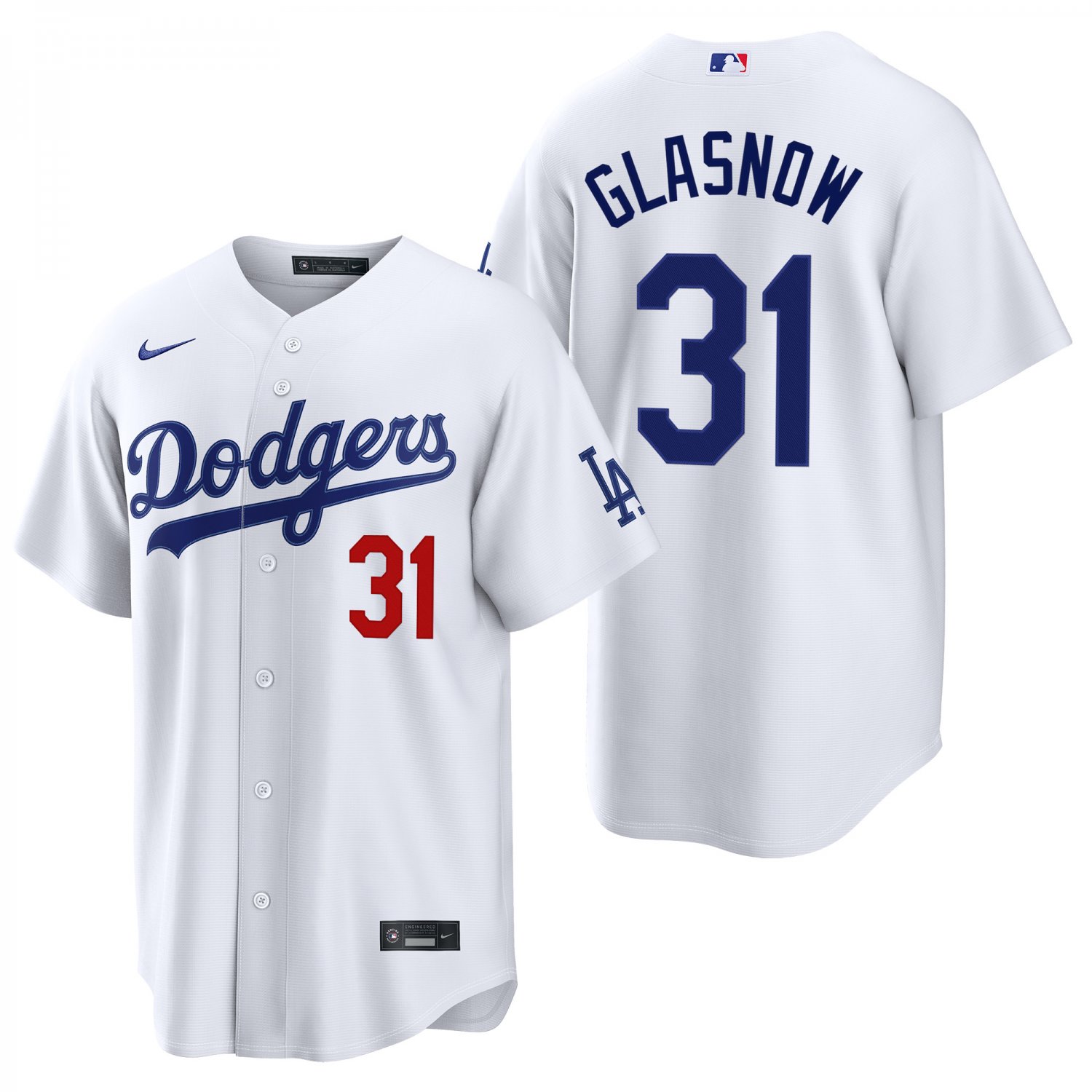 Los Angeles Dodgers #31 Tyler Glasnow White Men's & Youth Stitched Jersey