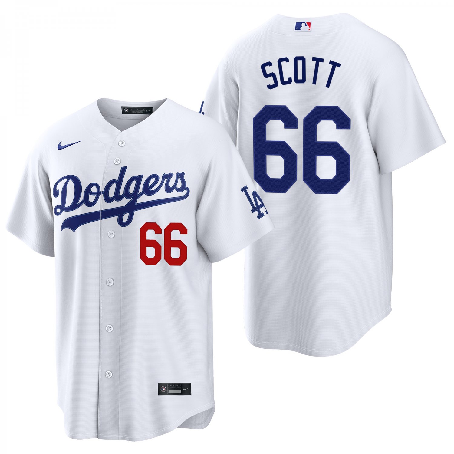 Los Angeles Dodgers #66 Tanner Scott White Men's & Youth Stitched Jersey