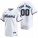 Miami Marlins #00 Custom Name And Number White Men's & Youth Stitched Jersey