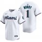 Miami Marlins #1 Connor Norby White Men's & Youth Stitched Jersey