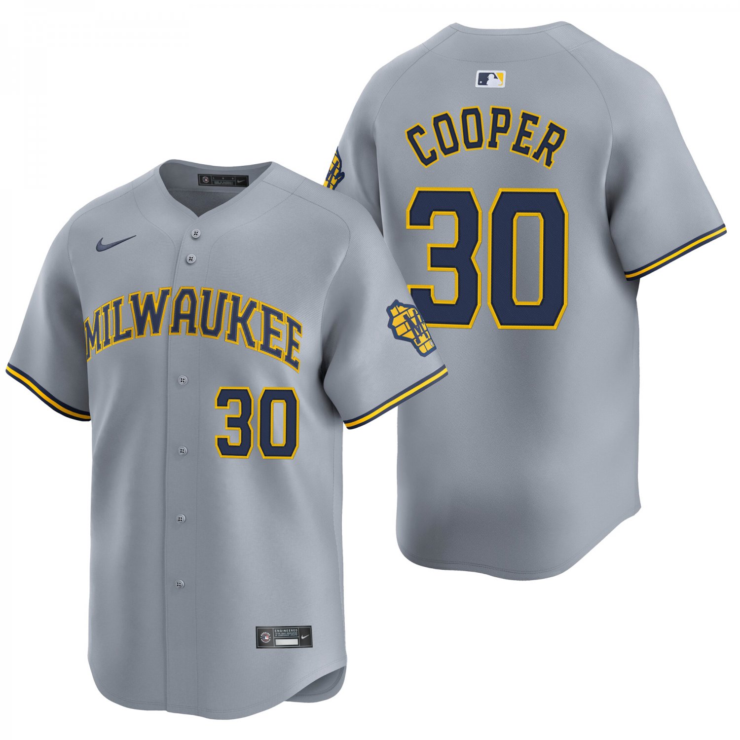 Milwaukee Brewers #30 Cecil Cooper Gray Men's & Youth Stitched Jersey
