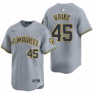 Milwaukee Brewers #45 Abner Uribe Gray Men's & Youth Stitched Jersey