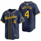 Milwaukee Brewers #4 Paul Molitor Navy Men's & Youth Stitched Jersey