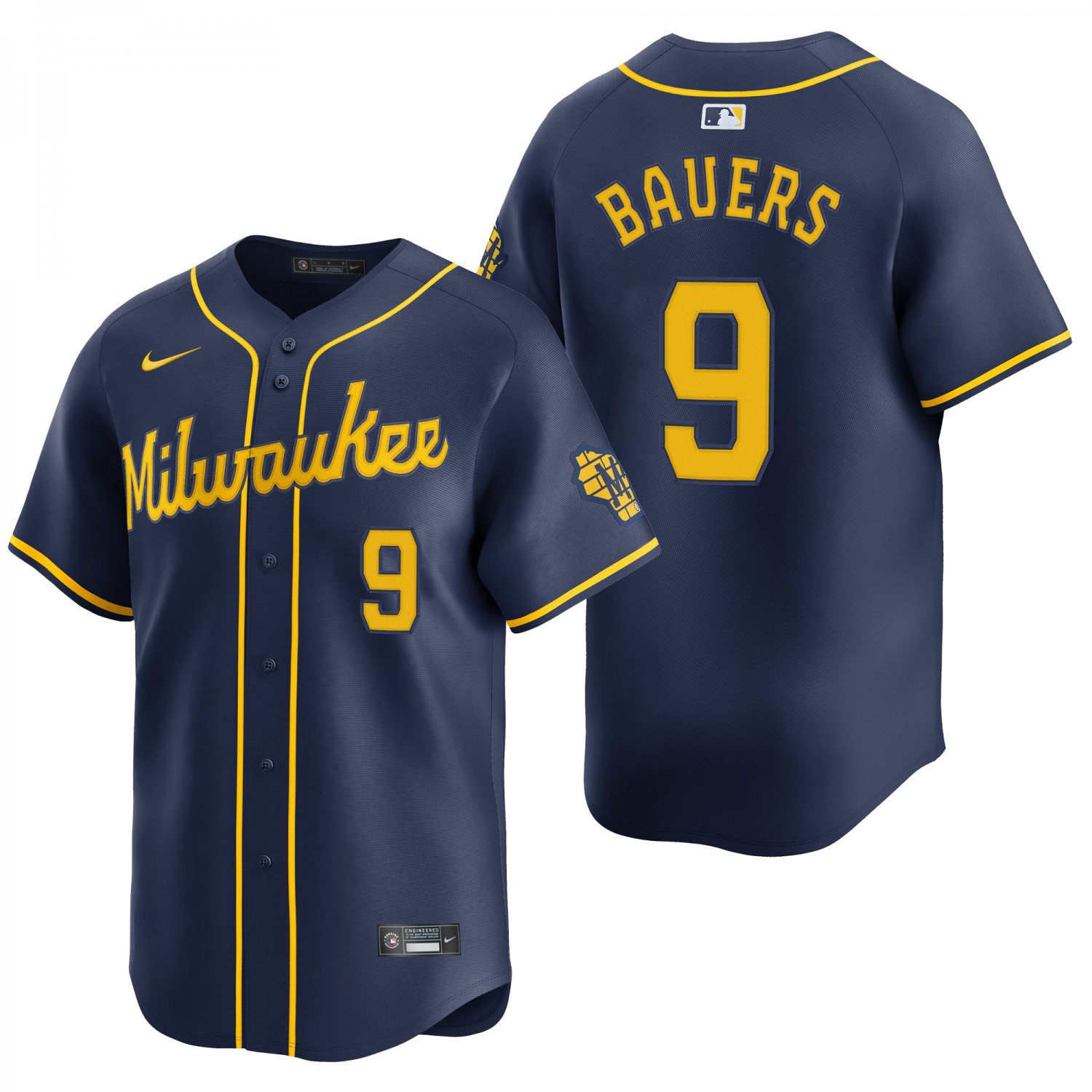 Milwaukee Brewers #9 Jake Bauers Navy Men's & Youth Stitched Jersey