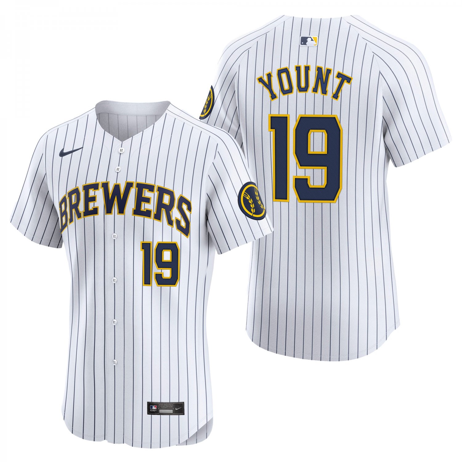 Milwaukee Brewers #19 Robin Yount White Men's & Youth Stitched Jersey