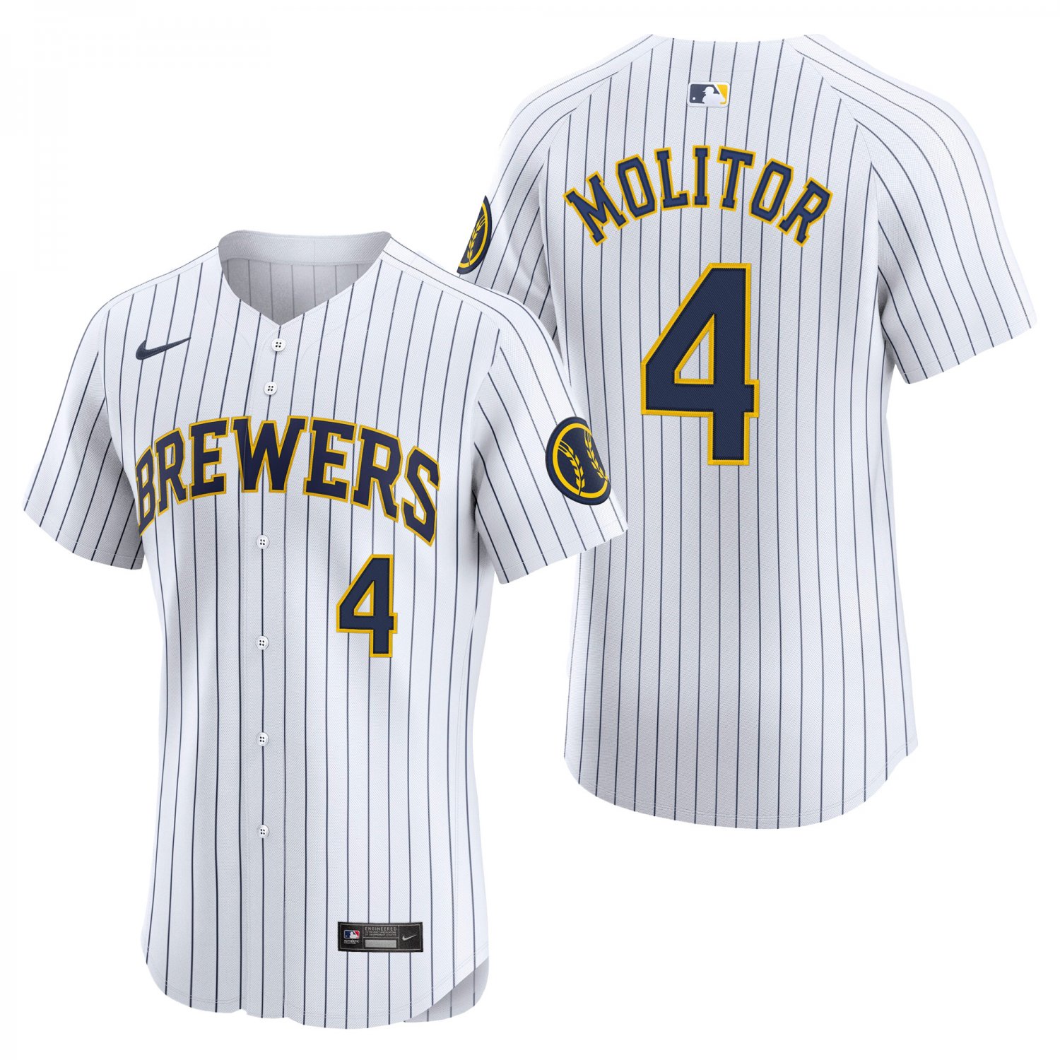 Milwaukee Brewers #4 Paul Molitor White Men's & Youth Stitched Jersey