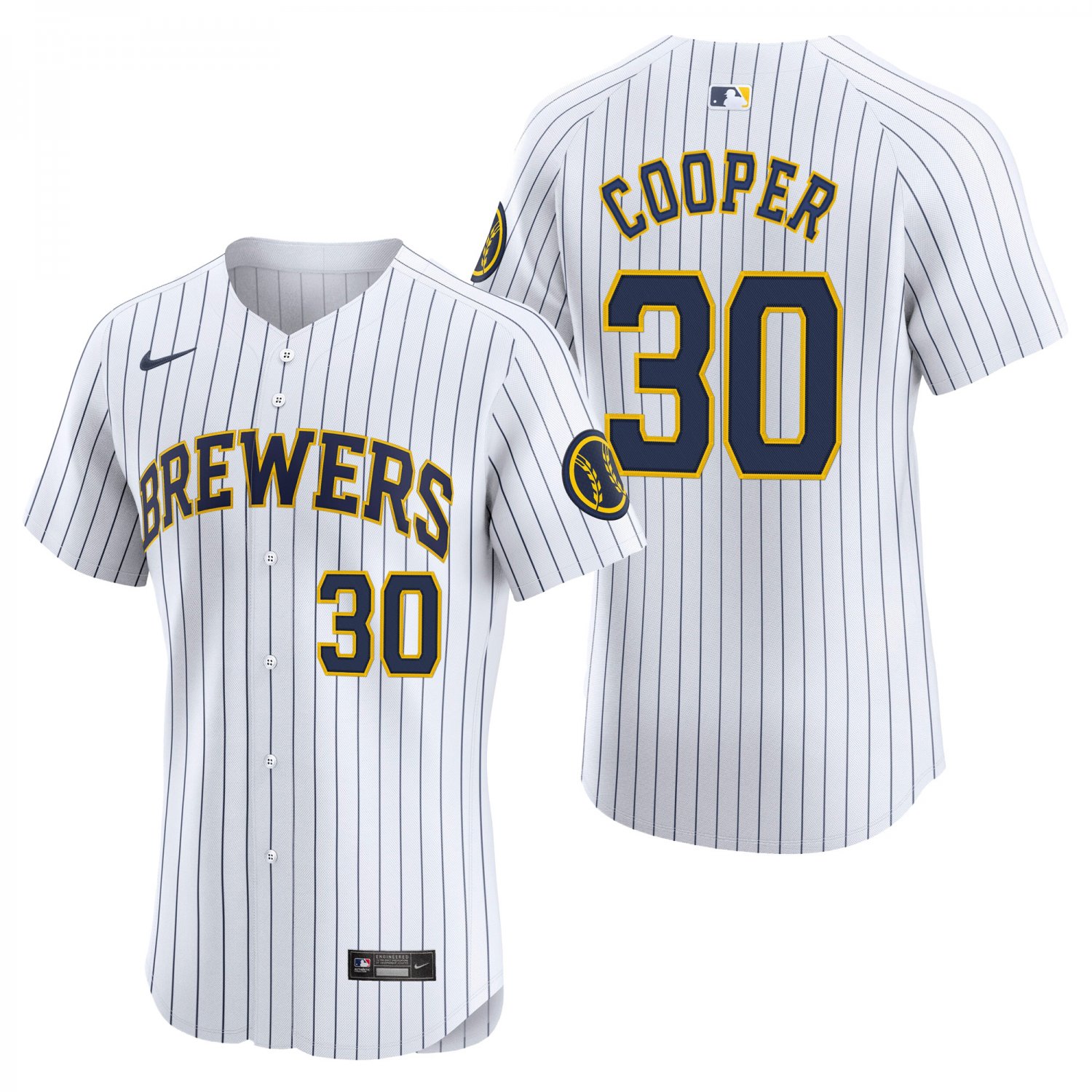 Milwaukee Brewers #30 Cecil Cooper White Men's & Youth Stitched Jersey
