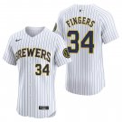Milwaukee Brewers #34 Rollie Fingers White Men's & Youth Stitched Jersey