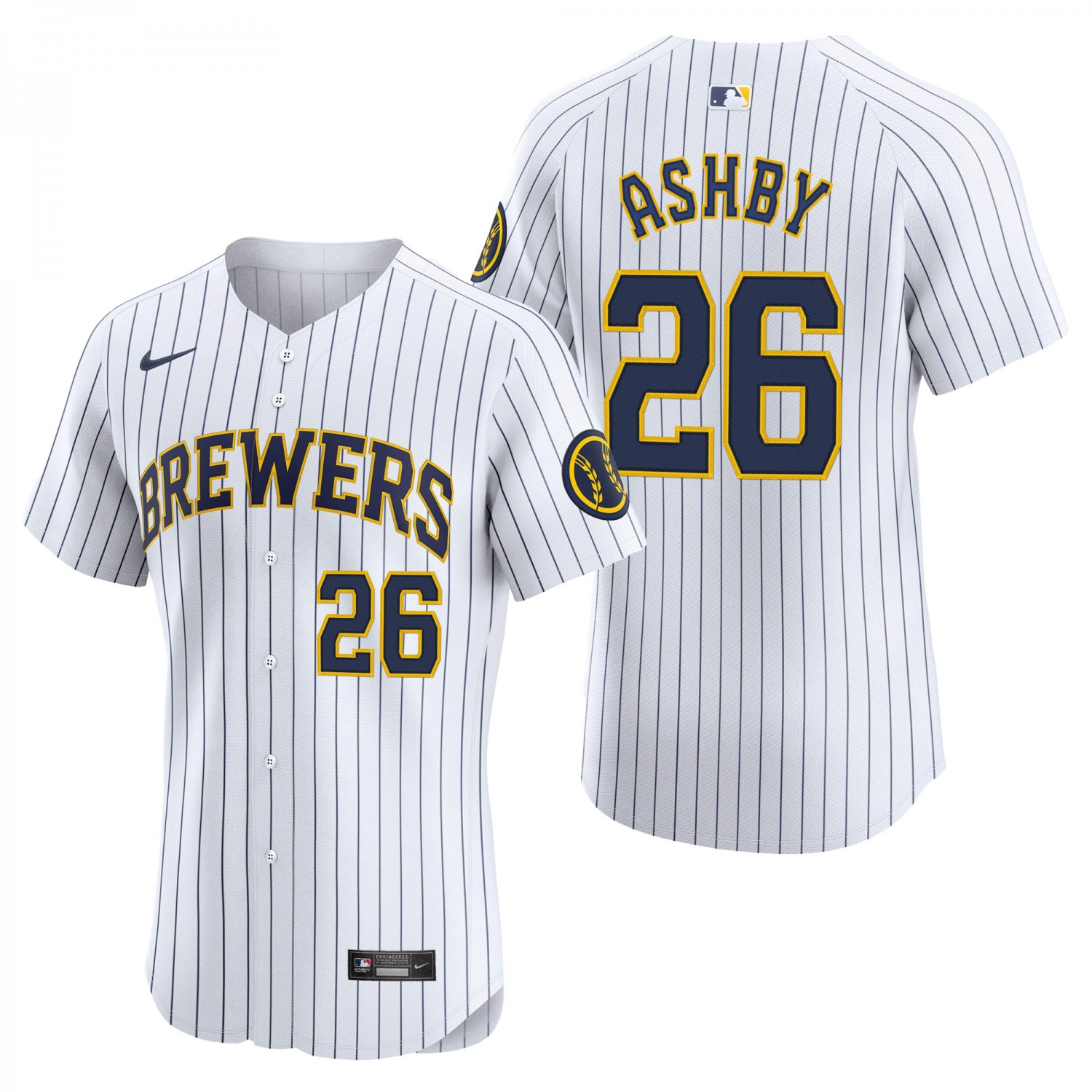 Milwaukee Brewers #26 Aaron Ashby White Men's & Youth Stitched Jersey