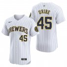 Milwaukee Brewers #45 Abner Uribe White Men's & Youth Stitched Jersey