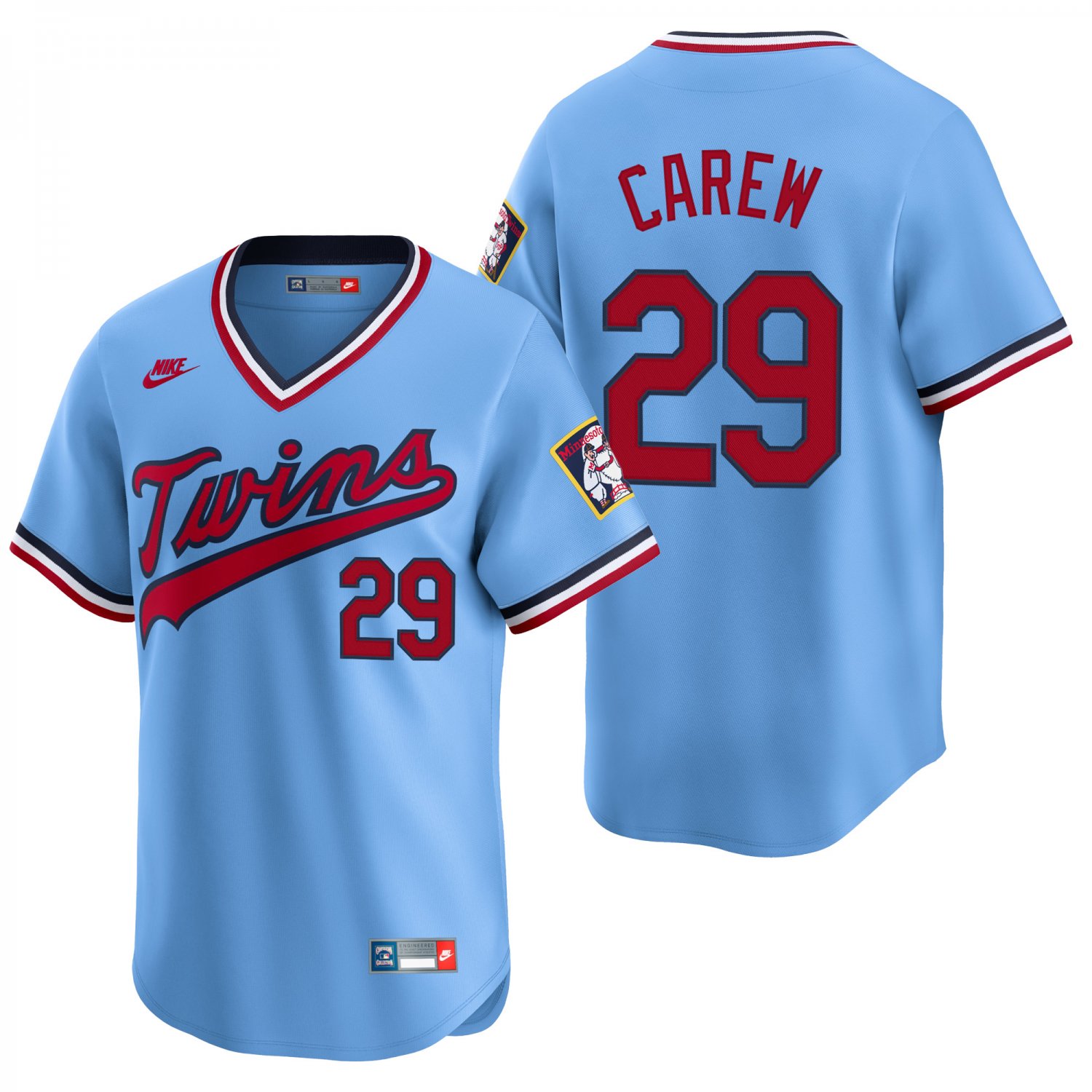 Minnesota Twins #29 Rod Carew Light Blue Men's & Youth Stitched Jersey