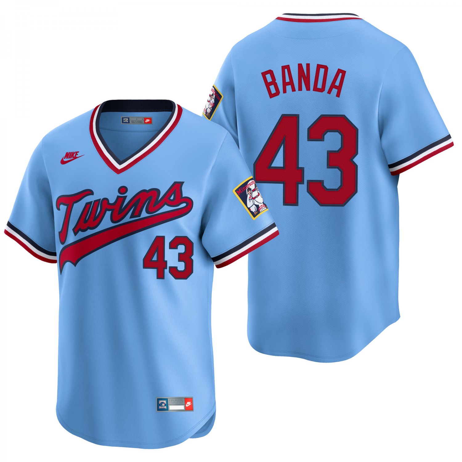 Minnesota Twins #43 Anthony Banda Light Blue Men's & Youth Stitched Jersey