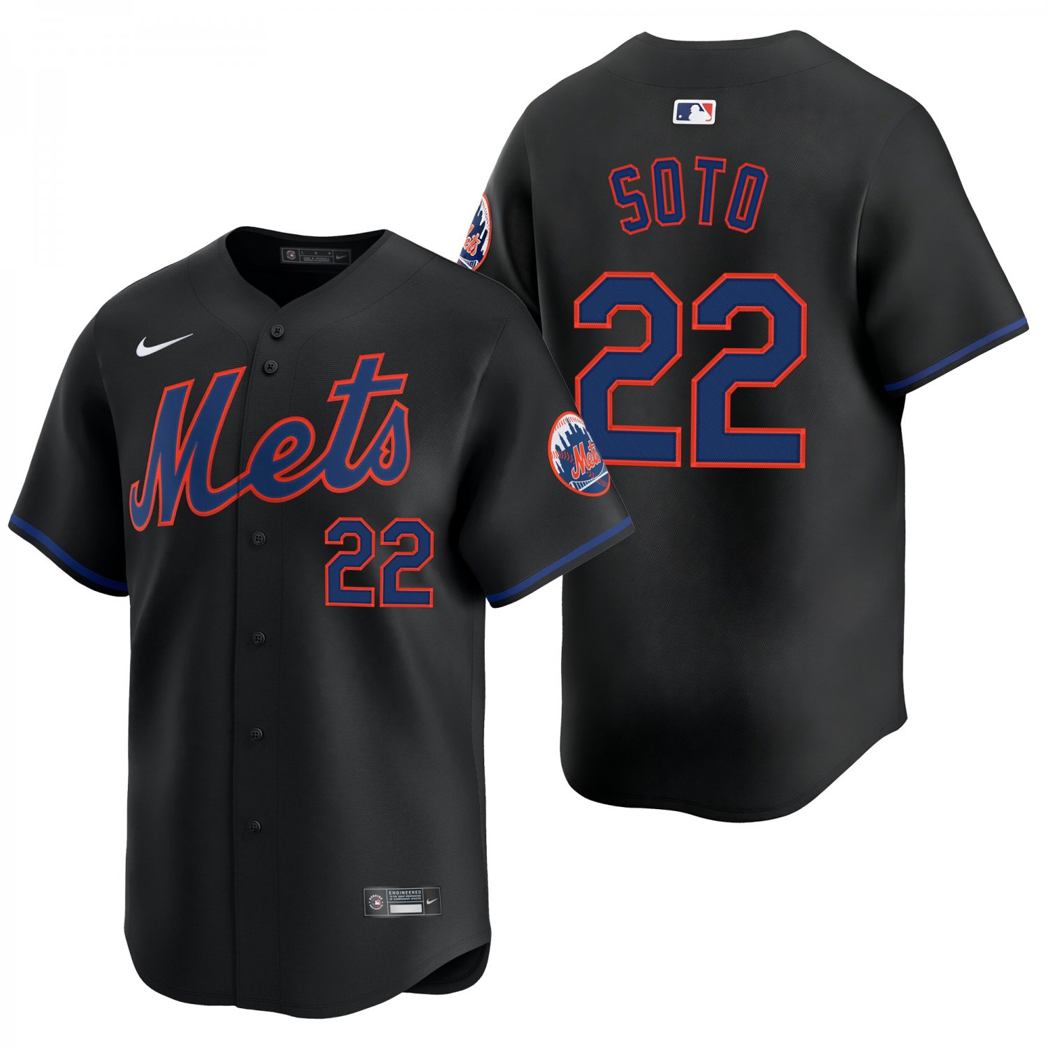 New York Mets #22 Juan Soto Black Men's & Youth Stitched Jersey
