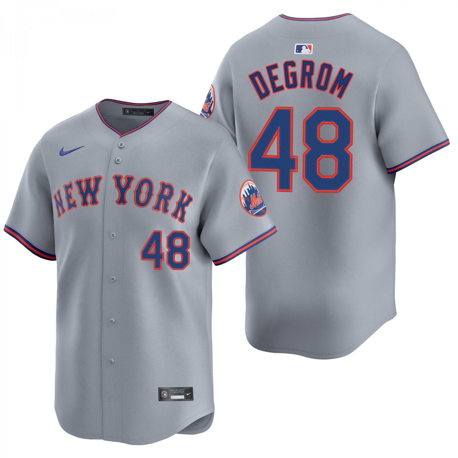 New York Mets #48 Jacob deGrom Gray Men's & Youth Stitched Jersey