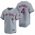 New York Mets #4 Francisco Alvarez Gray Men's & Youth Stitched Jersey