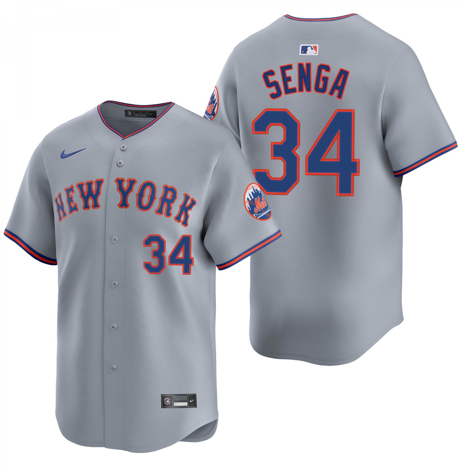 New York Mets #34 Kodai Senga Gray Men's & Youth Stitched Jersey