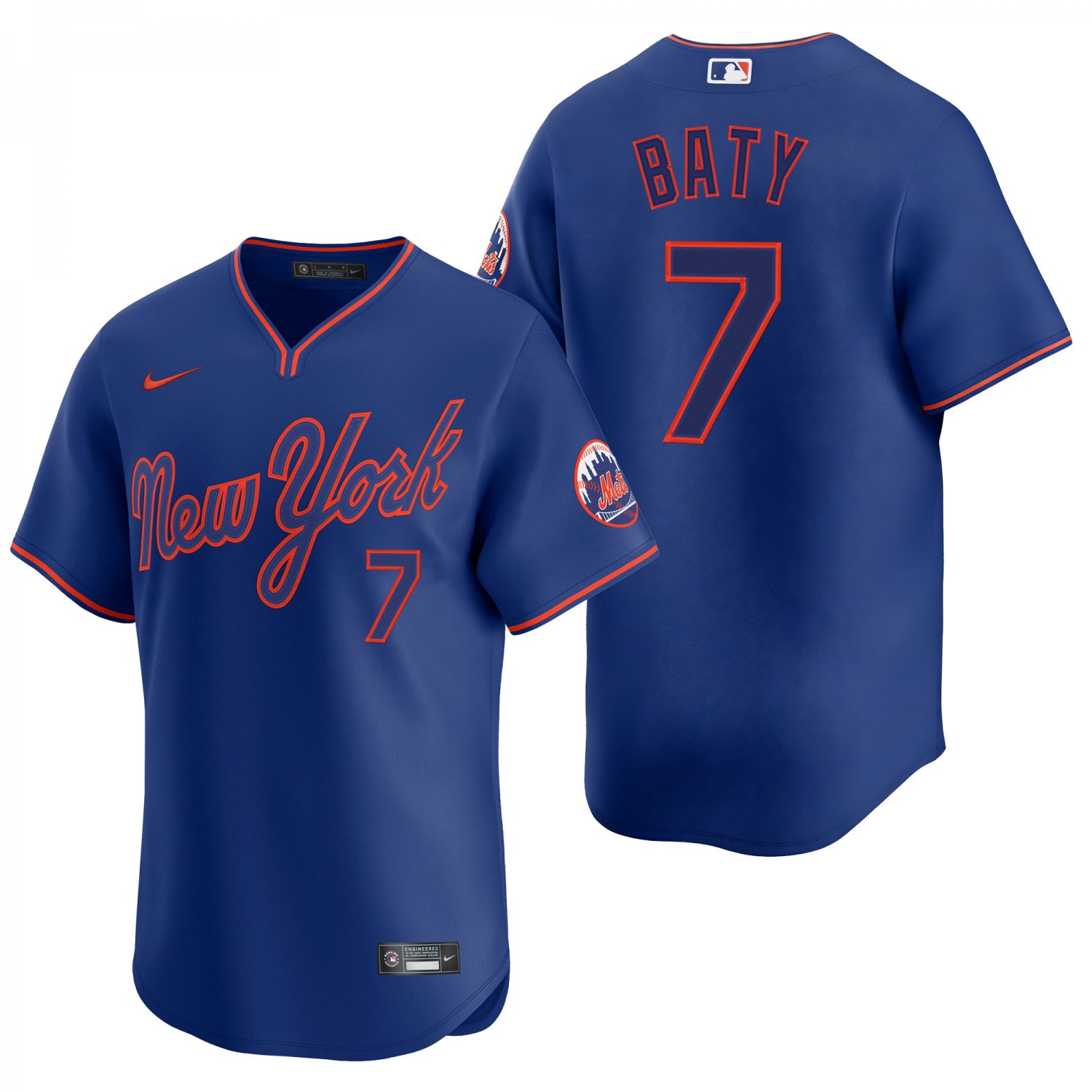 New York Mets #7 Brett Baty Royal Blue Men's & Youth Stitched Jersey