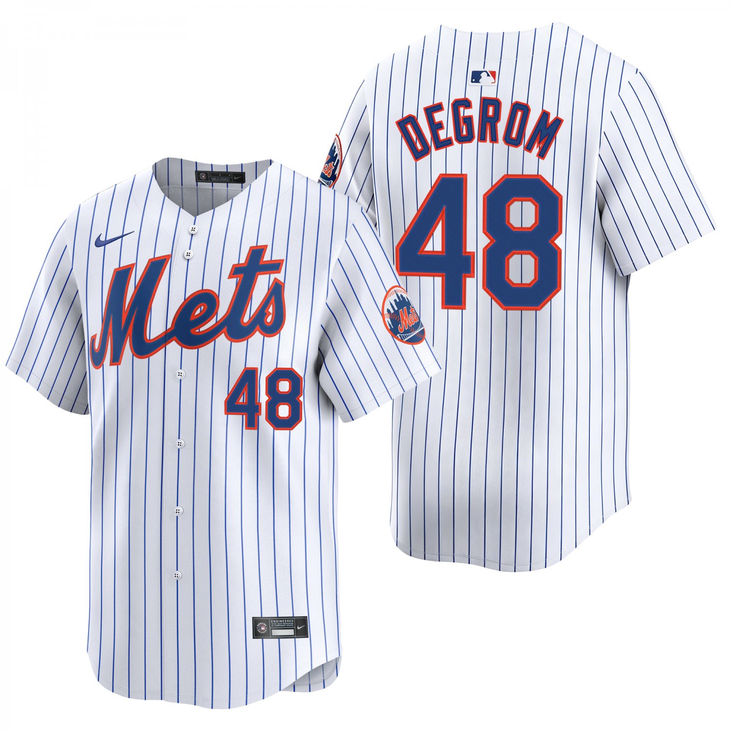 New York Mets #48 Jacob deGrom White Men's & Youth Stitched Jersey