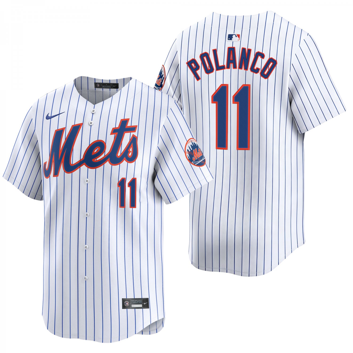 New York Mets #11 Jorge Polanco White Men's & Youth Stitched Jersey