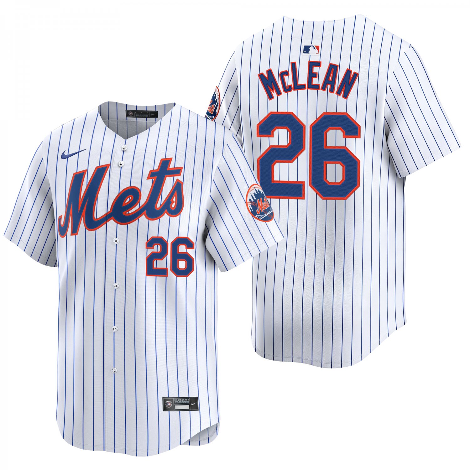 New York Mets #26 Nolan McLean White Men's & Youth Stitched Jersey