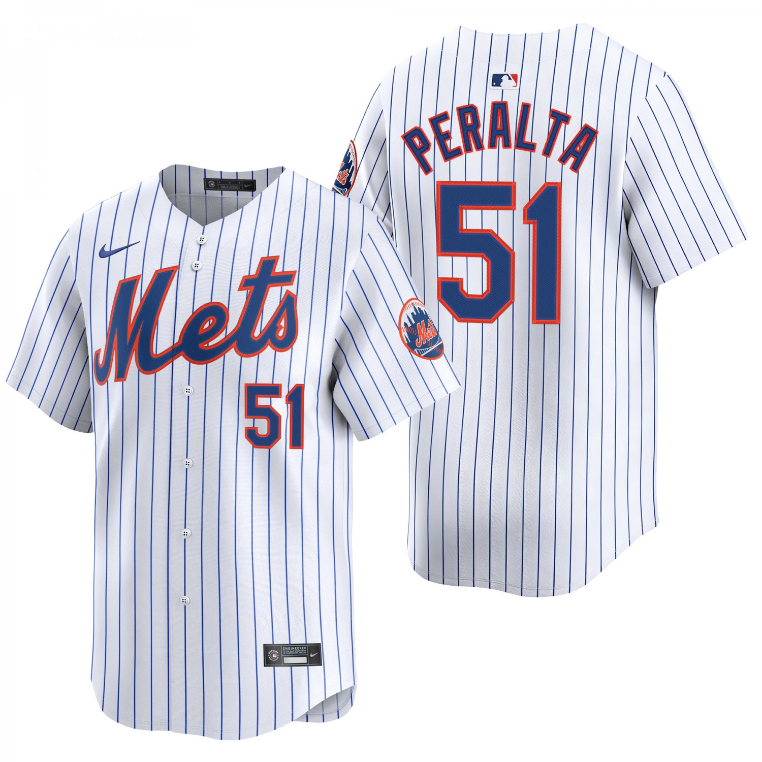 New York Mets #51 Freddy Peralta White Men's & Youth Stitched Jersey