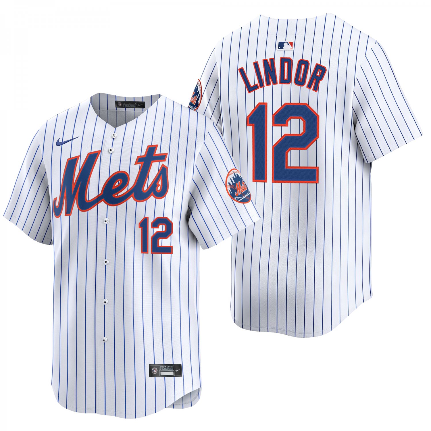 New York Mets #12 Francisco Lindor White Men's & Youth Stitched Jersey