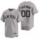New York Yankees #00 Custom Name And Number Gray Men's & Youth Stitched Jersey