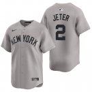 New York Yankees #2 Derek Jeter Gray Men's & Youth Stitched Jersey