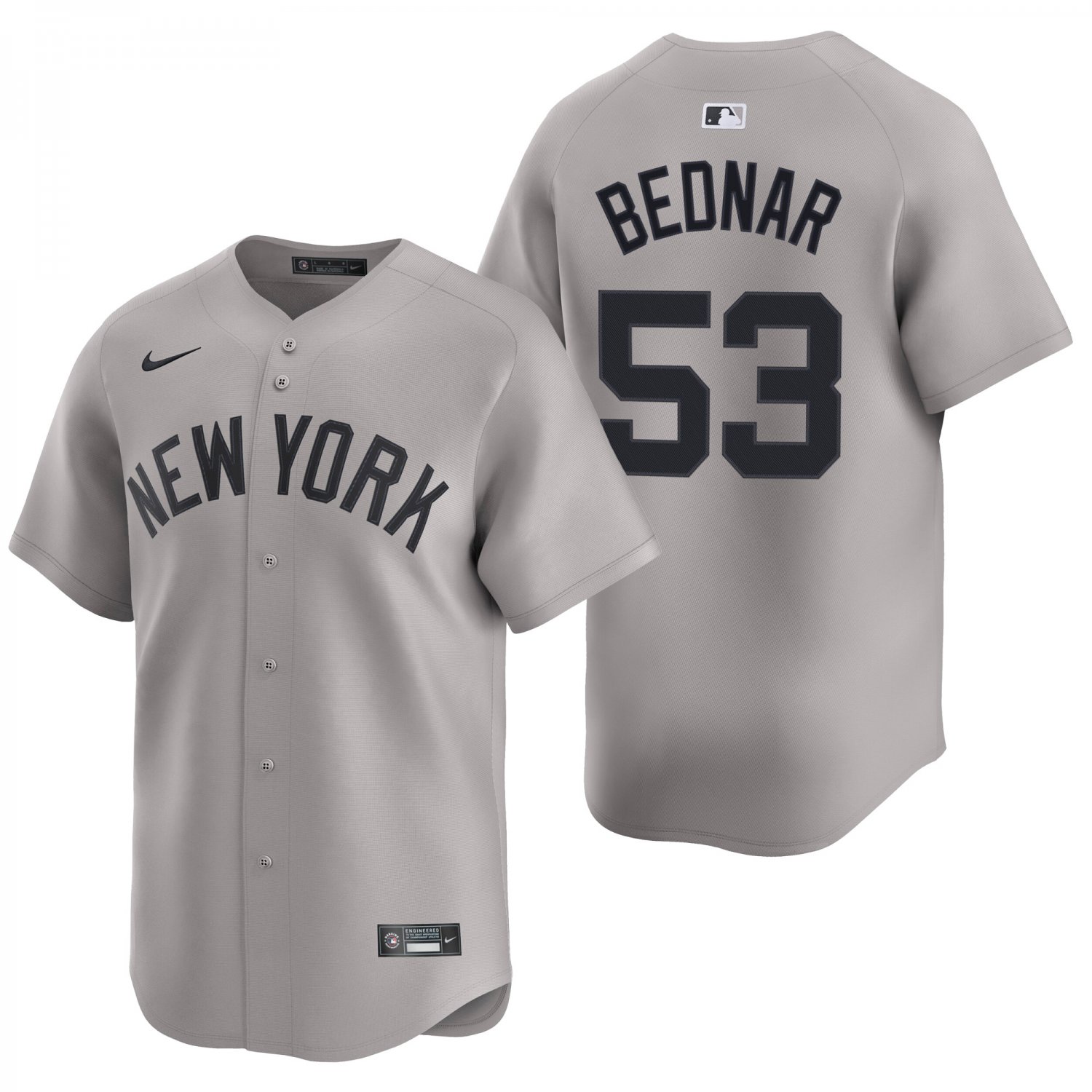New York Yankees #53 David Bednar Gray Men's & Youth Stitched Jersey