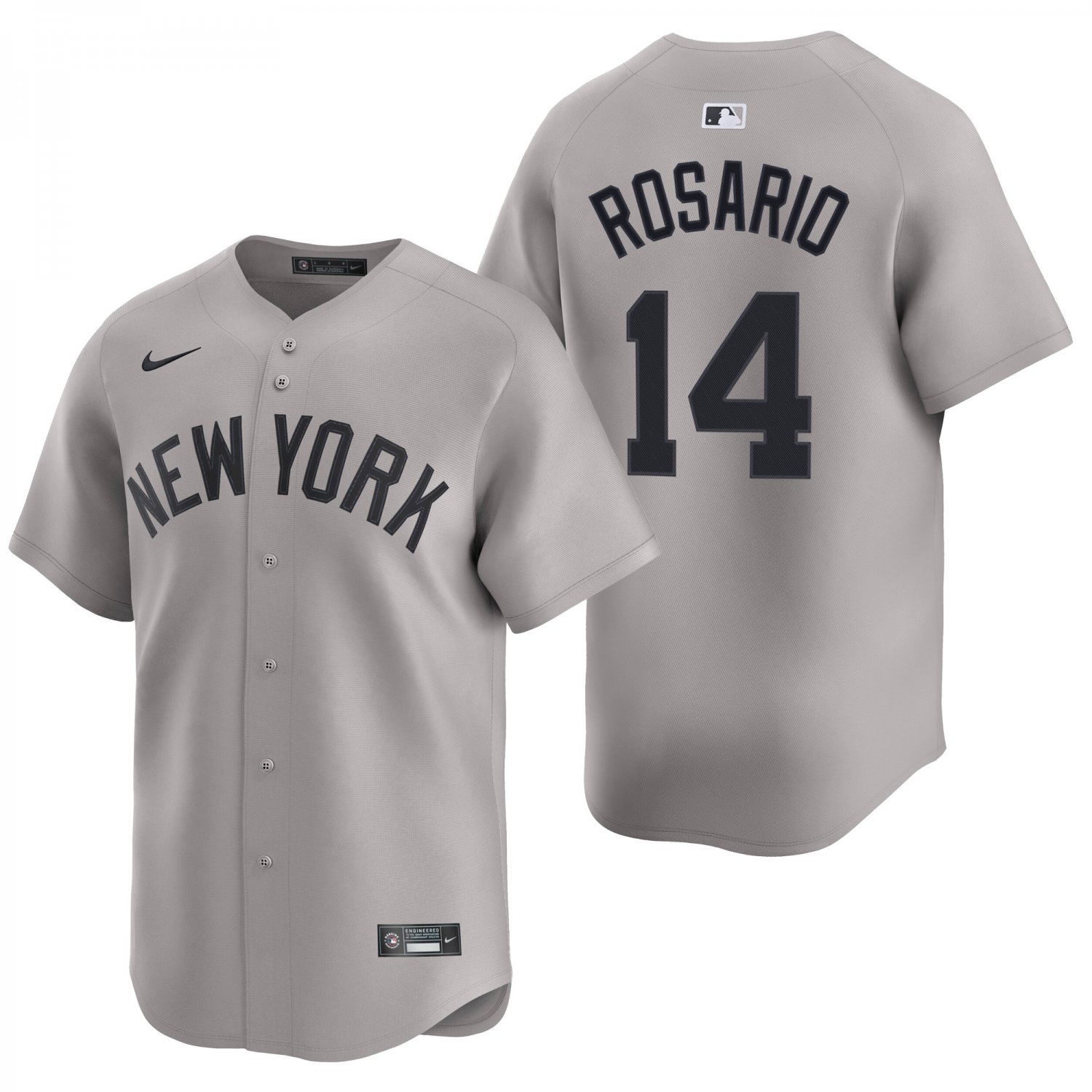 New York Yankees #14 Amed Rosario Gray Men's & Youth Stitched Jersey