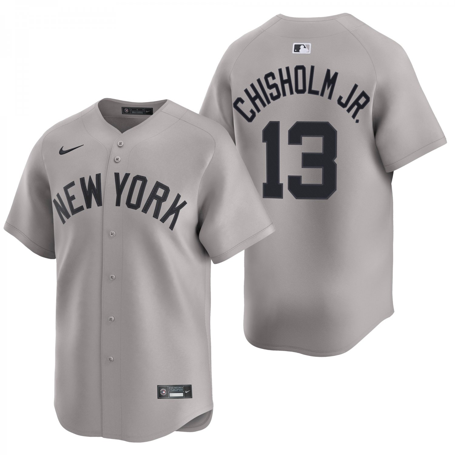 New York Yankees #13 Jazz Chisholm Gray Men's & Youth Stitched Jersey