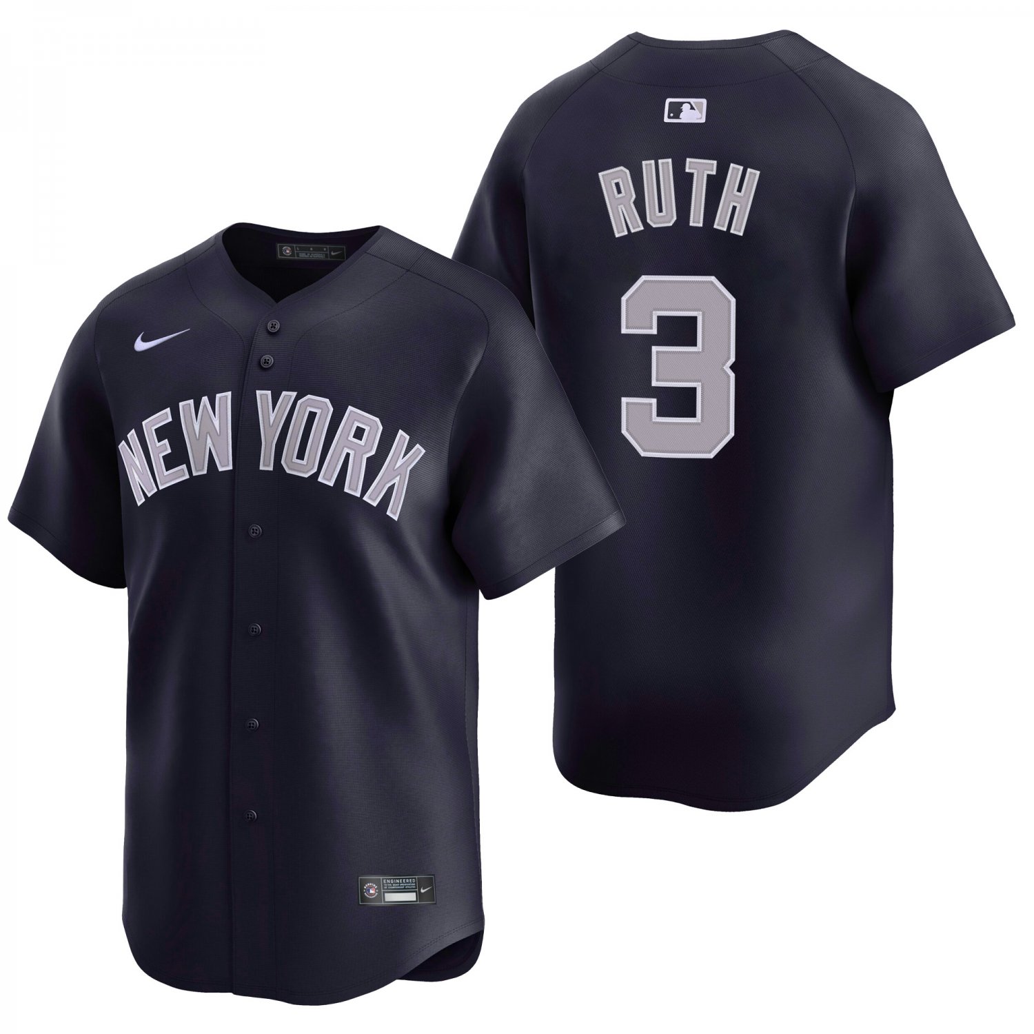 New York Yankees #3 Babe Ruth  Navy Alt Men's & Youth Stitched Jersey
