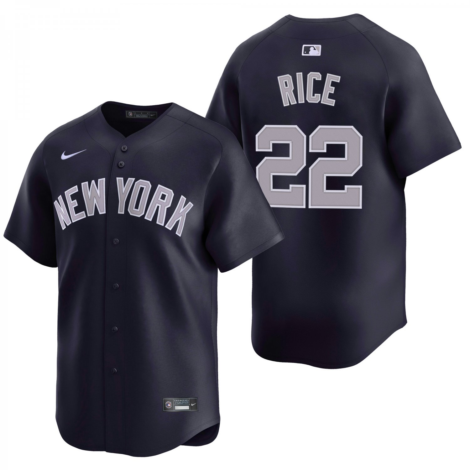 New York Yankees #22 Ben Rice Navy Alt Men's & Youth Stitched Jersey