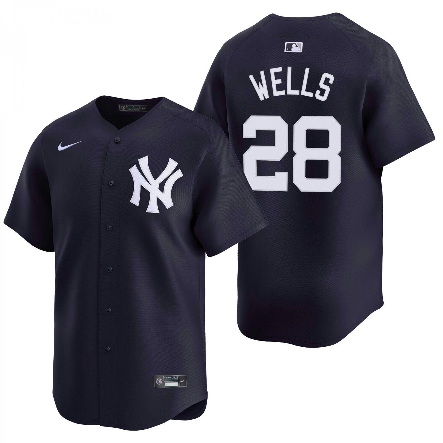 New York Yankees #28 Austin Wells Navy Men's & Youth Stitched Jersey