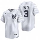 New York Yankees #3 Babe Ruth  White Men's & Youth Stitched Jersey