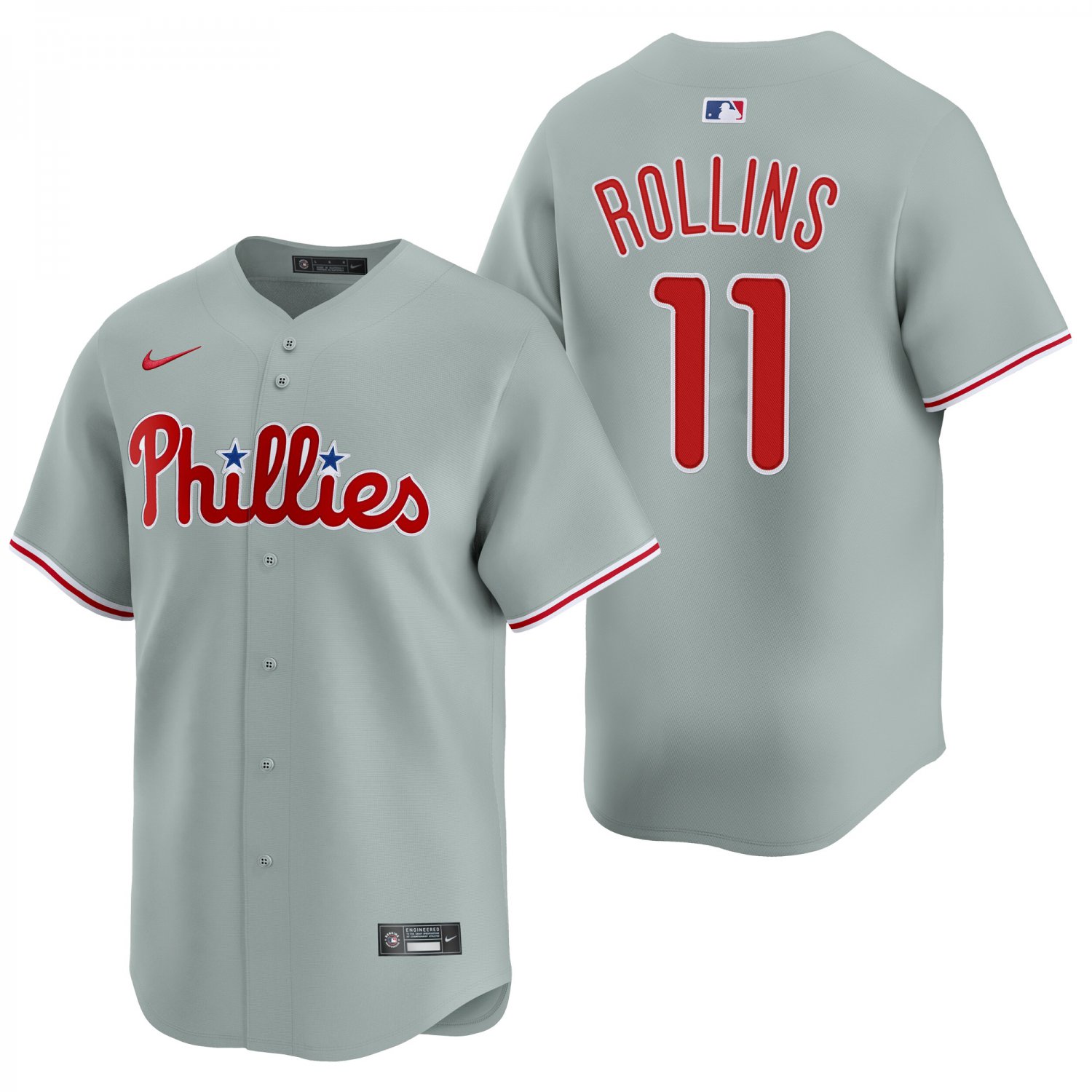 Philadelphia Phillies #11 Jimmy Rollins Gray Men's & Youth Stitched Jersey