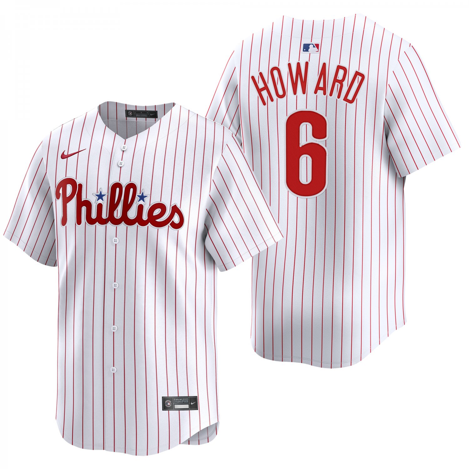 Philadelphia Phillies #6 Ryan Howard White Men's & Youth Stitched Jersey