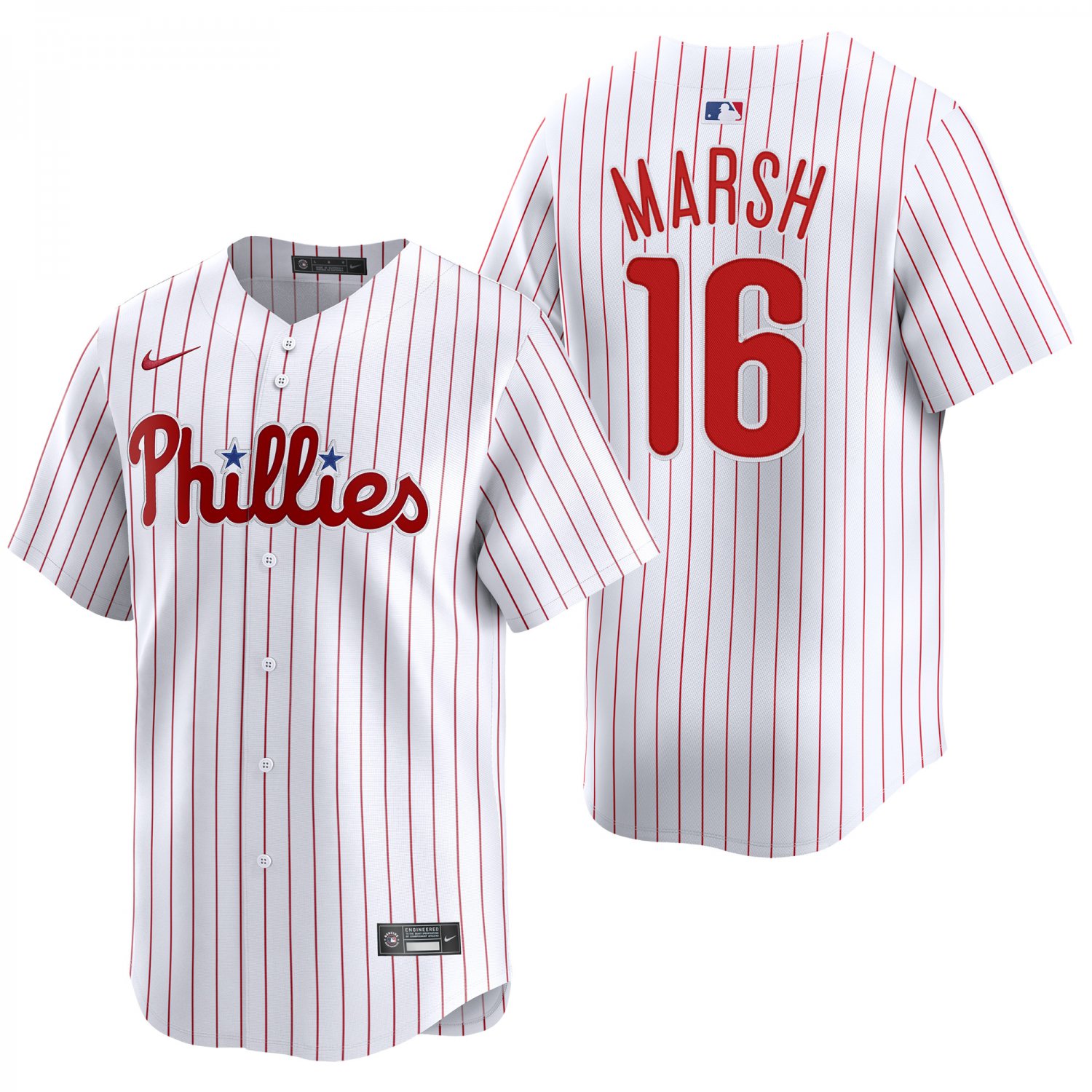 Philadelphia Phillies #16 Brandon Marsh White Men's & Youth Stitched Jersey
