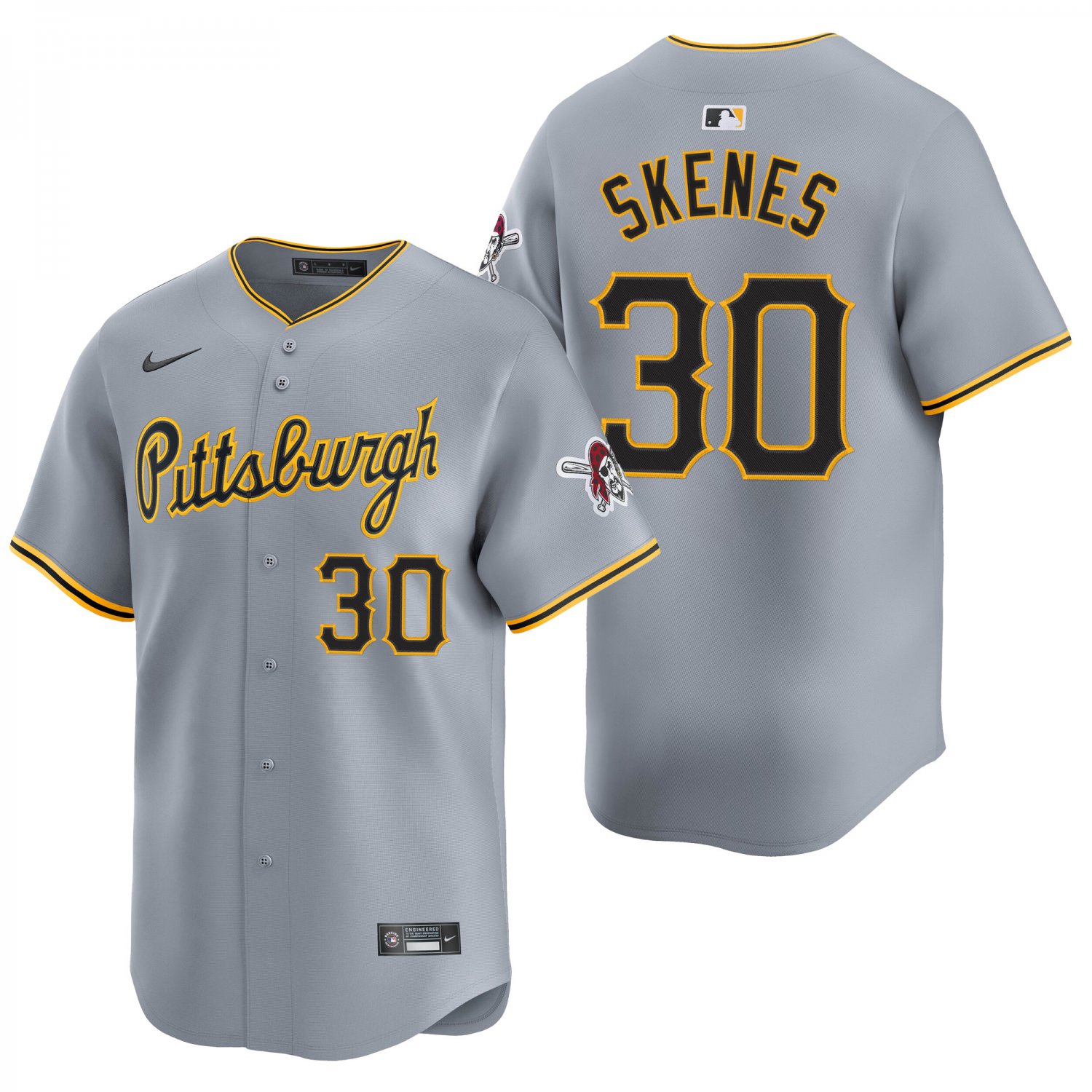 Pittsburgh Pirates #30 Paul Skenes Gray Men's & Youth Stitched Jersey