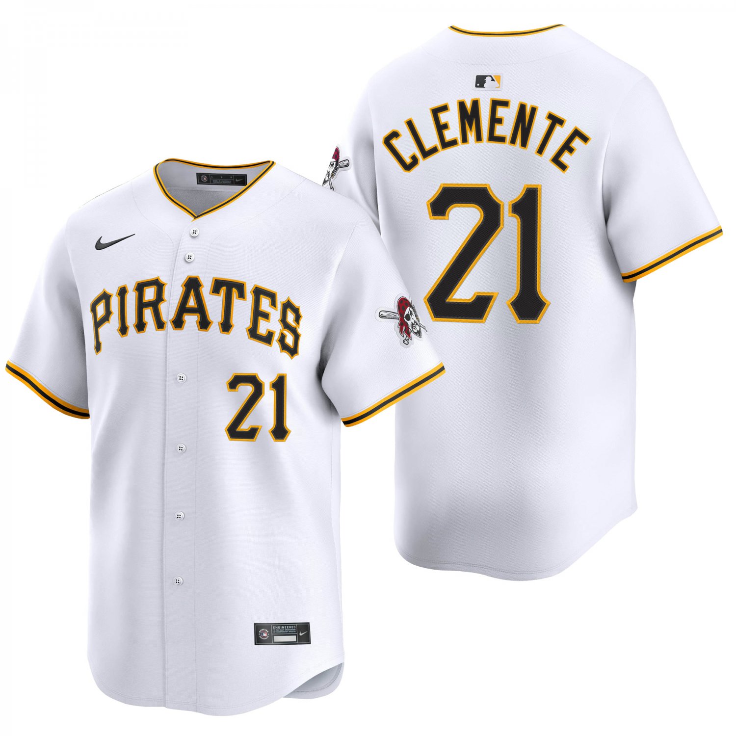 Pittsburgh Pirates #21 Roberto Clemente White Men's & Youth Stitched Jersey