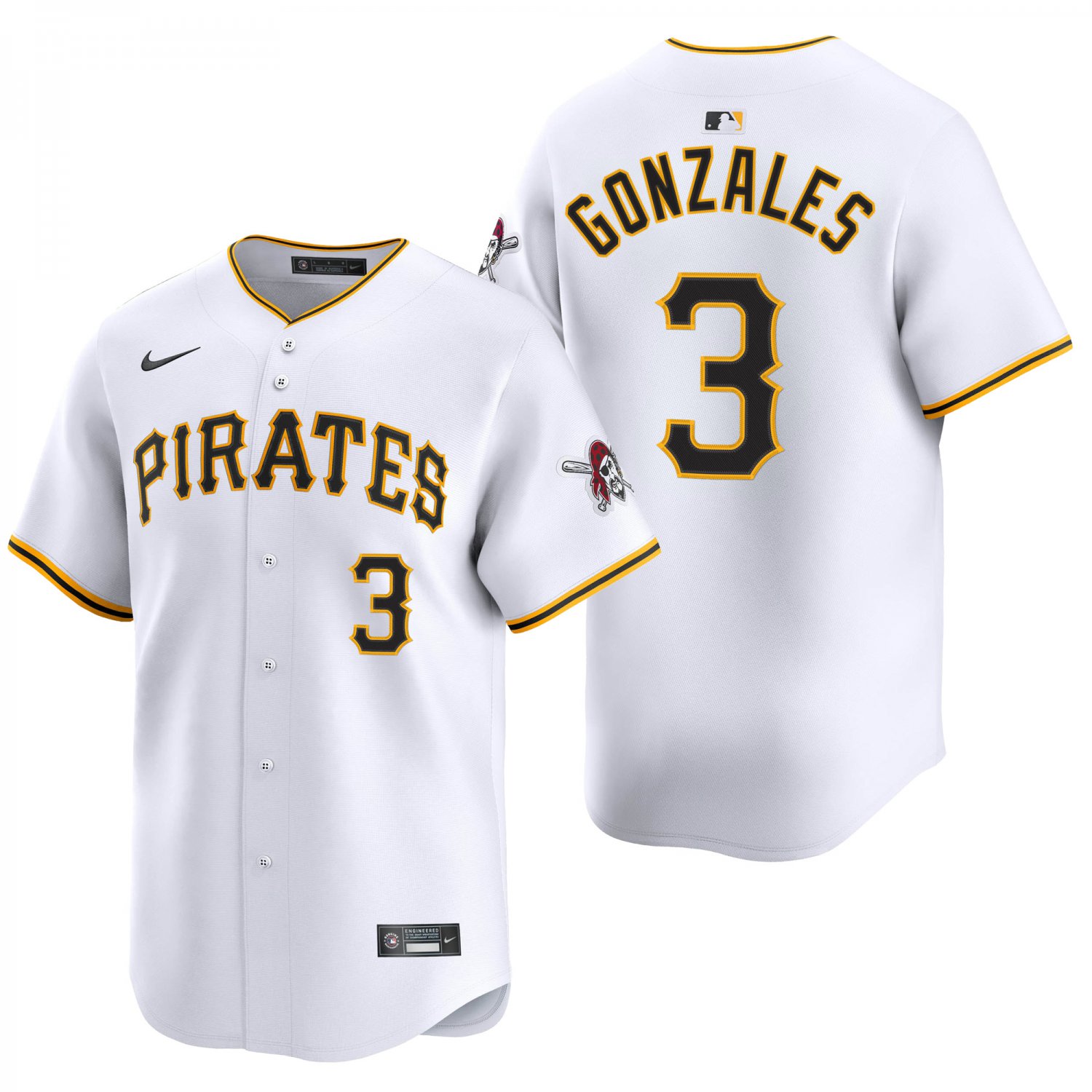 Pittsburgh Pirates #3 Nick Gonzales White Men's & Youth Stitched Jersey
