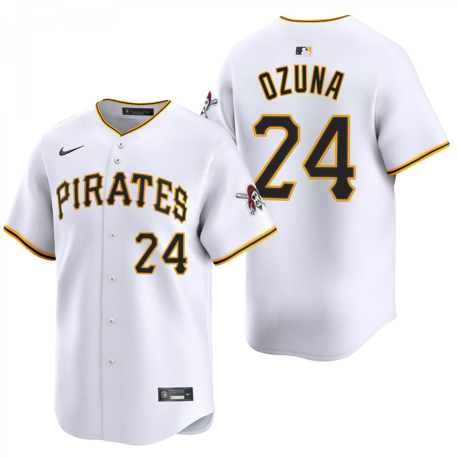 Pittsburgh Pirates #24 Marcell Ozuna White Men's & Youth Stitched Jersey
