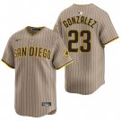 San Diego Padres #23 Adrian Gonzalez Brown Stripe Men's & Youth Stitched Jersey