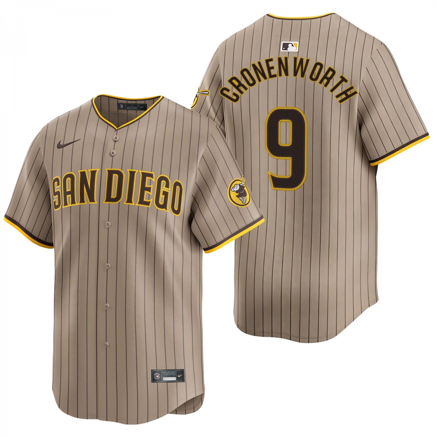 San Diego Padres #9 Jake Cronenworth Brown Stripe Men's & Youth Stitched Jersey