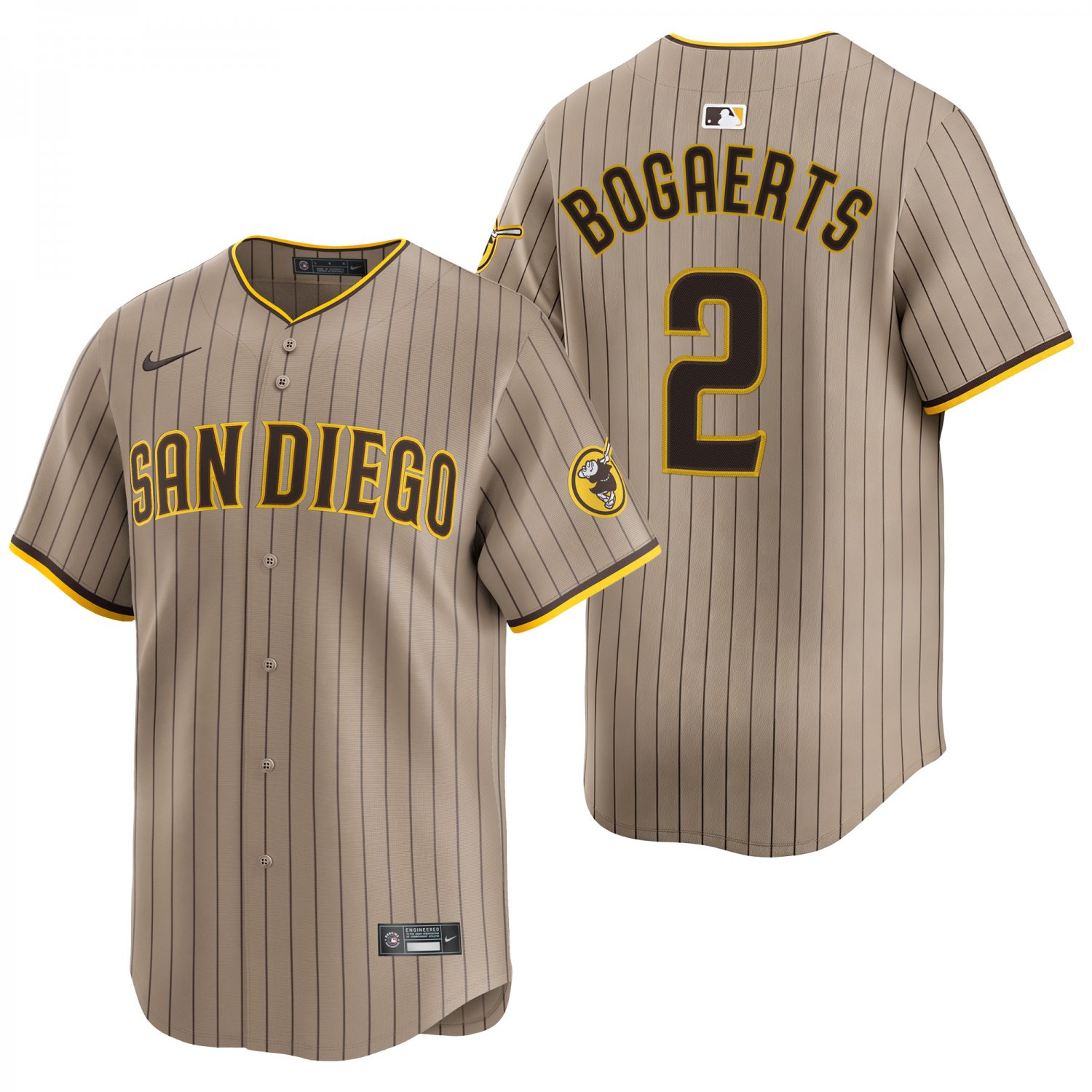 San Diego Padres #2 Xander Bogaerts Brown Stripe Men's & Youth Stitched Jersey