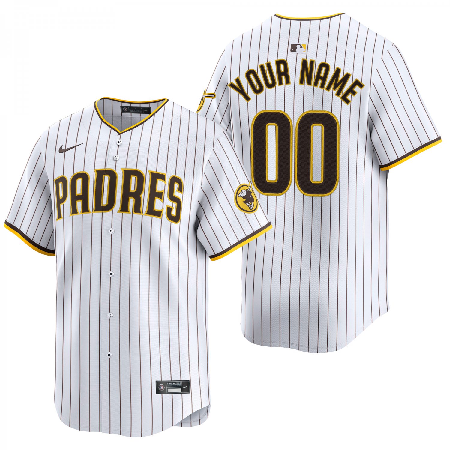 San Diego Padres #00 Custom Name And Number White Men's & Youth Stitched Jersey