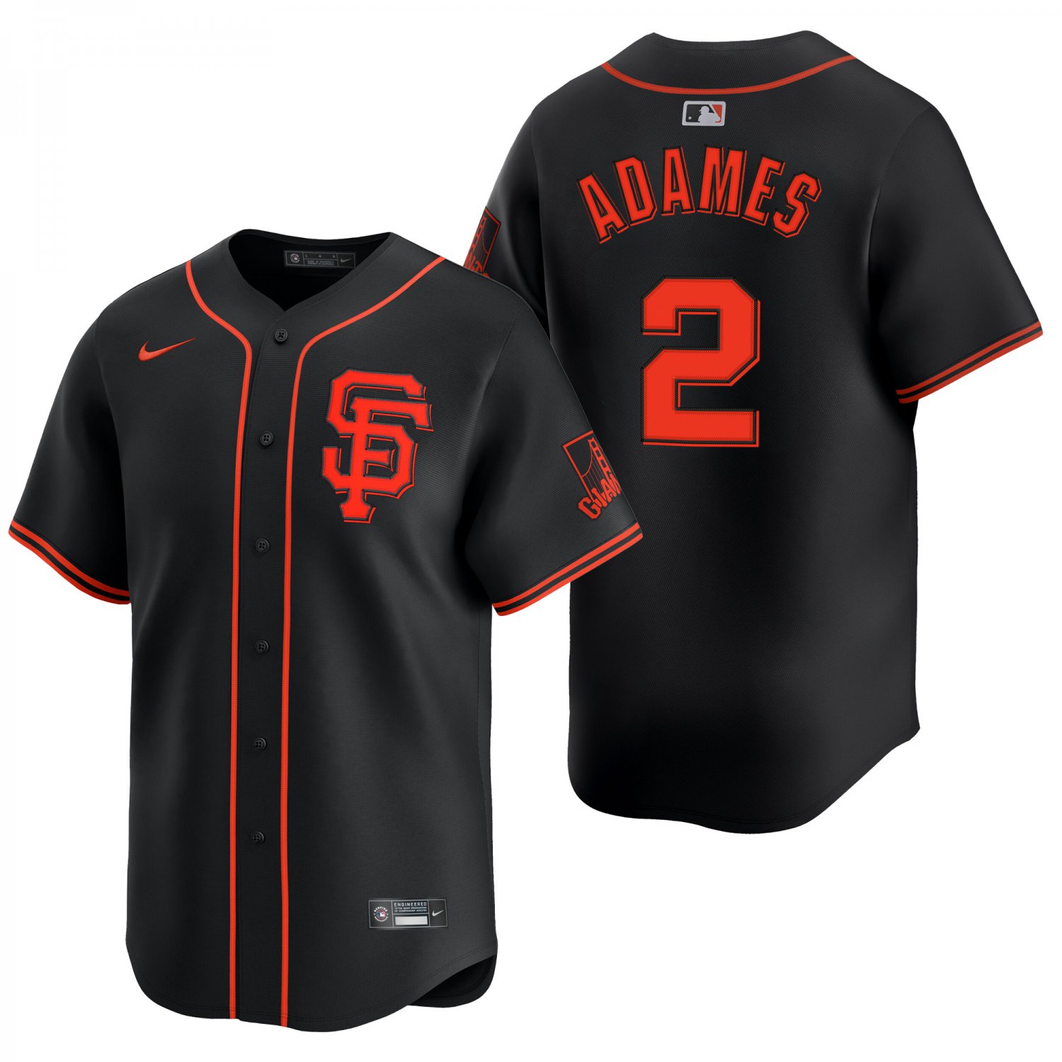 San Francisco Giants #2 Willy Adames Black Men's & Youth Stitched Jersey
